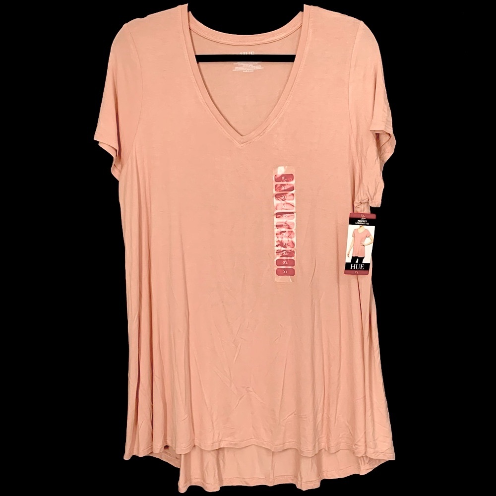 HUE Misty Rose Perfect Legging V-Neck Tee